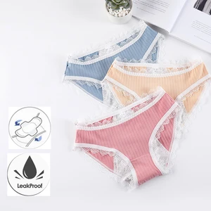 Cotton Menstrual Panties Leak Proof Period Underwear Women Middle Waist Seamless Briefs With Breatha in India