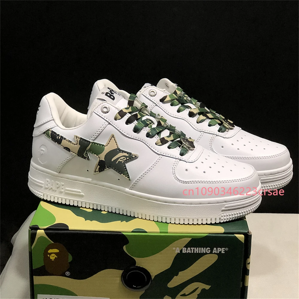 Eur36-46 Bape Sta Men Women Shark None-Slip WGM Skateboarding Shoes Outdoor Causal Bapesta Sports Big 46 Size Walking Sneakers