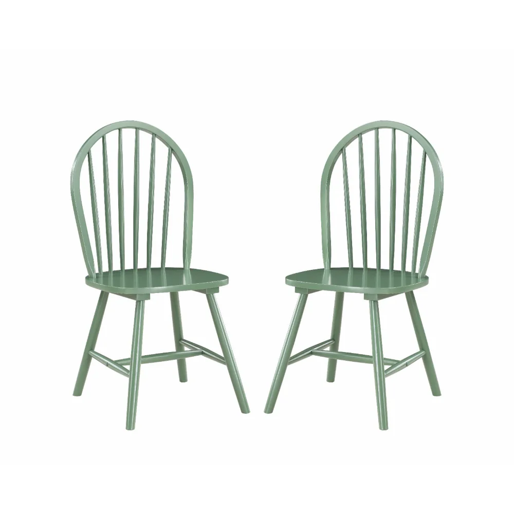 

Carolina Rubberwood Equestrian Green Dining Chairs,Protective Floor Glides,Durable Strong ,Set of 2,18.00 X 18.00 X 38.00 Inches