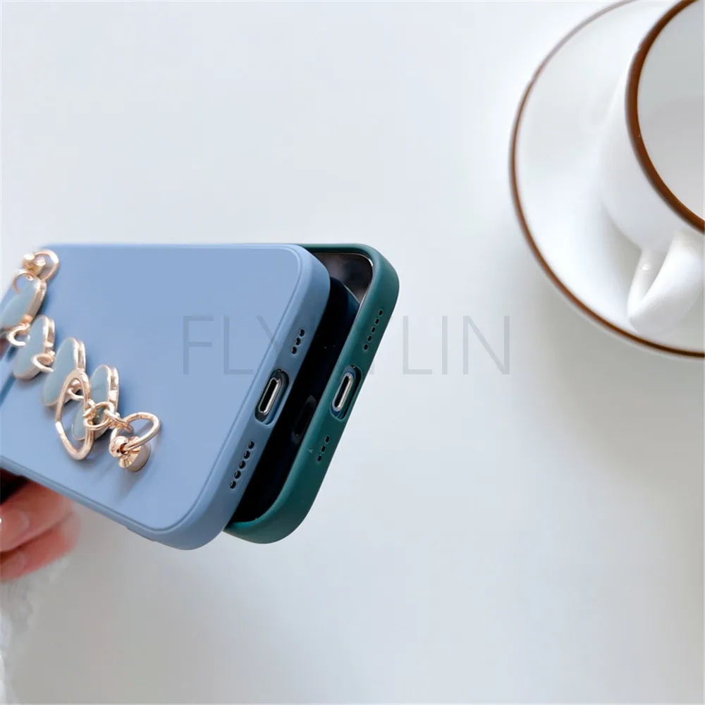 soft silicone phone case for xiaomi redmi note 10 9 pro 10s 9s 8 7 pro 10 9 9a poco x3 mi 11t 11 lite women chain bracelet cover free global shipping