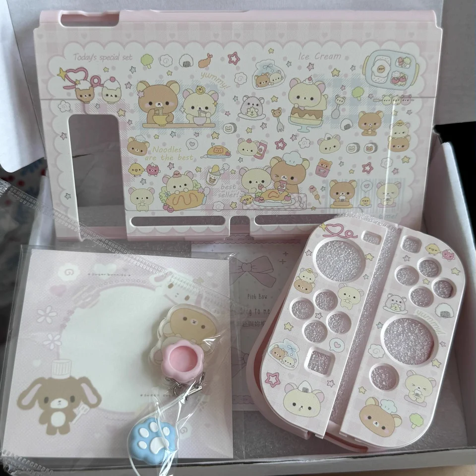 Фото Rilakkuma оригинальный дизайн, милый розовый защитный чехол для переключателя для Switch2 Oled, мягкий корпус, совместимый с Nintendo NS Sister Lite №2