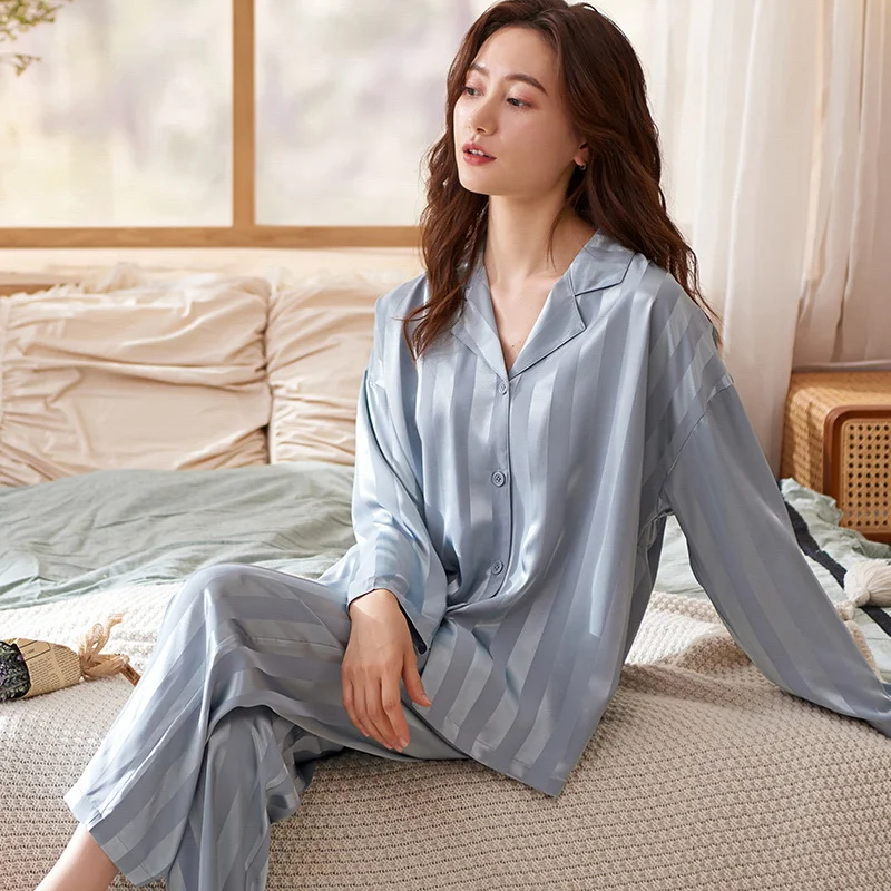 

Seding Pajamas for Women Palace Style Sleepwear Jacquard Long Sleeve Button Cardigan Casual Trousers Fashion Women's Pijamas Pjs