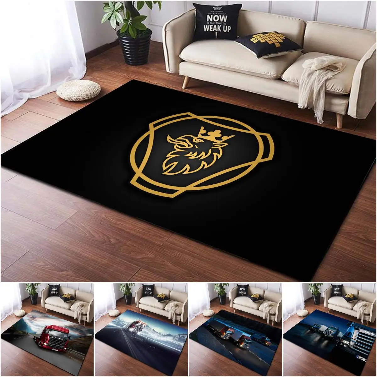 

3D Scania Top Class Truck Pattern Floor Mats Kitchen Hallway Runner Rug Bedroom Living Room Soft Carpet Non-slip Area Rug