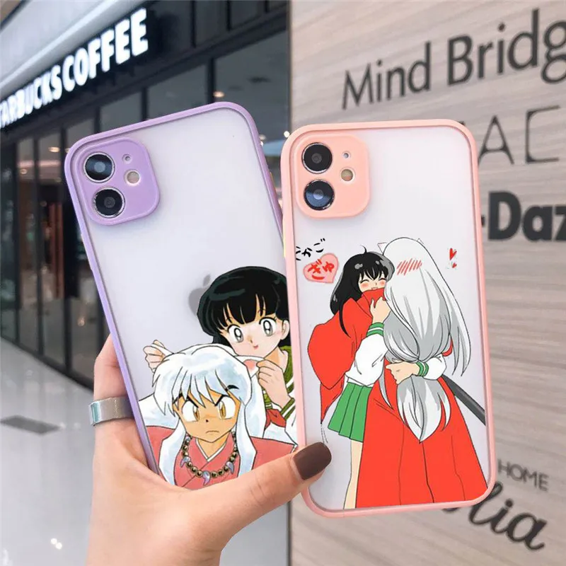soft bumper phone case cover for iphone 11 12 pro xs max 8 7 6 6s plus x 13 xr hot anime japan cartoon inuyasha higurash coque free global shipping