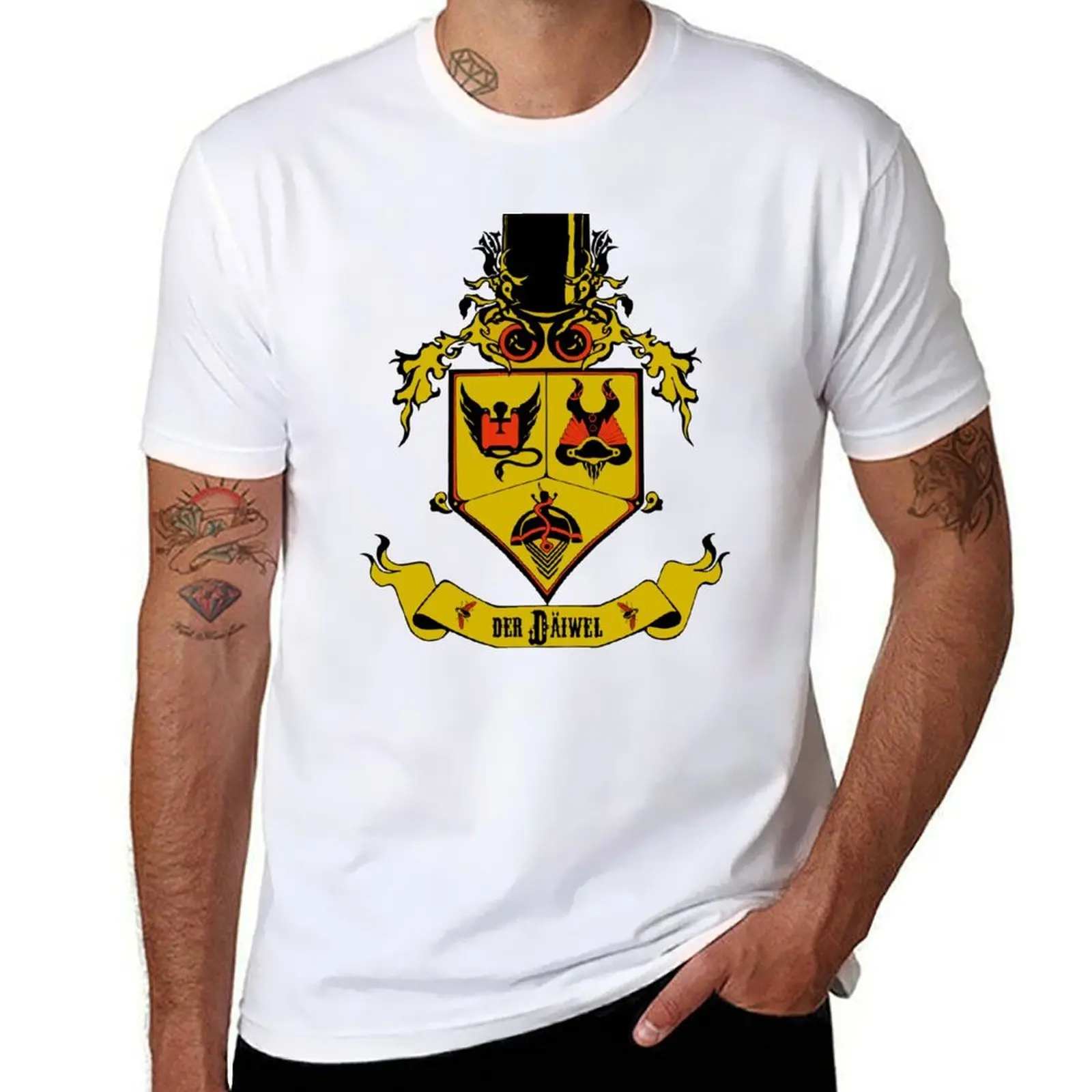 Фото Der D?iwel Crest Gold футболка для мужчин забавная мужская футболка с рисунком роскошная мужская футболка дизайнерская футболка №1