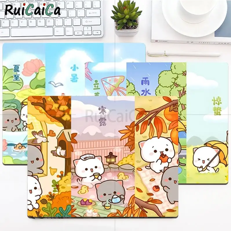 

Peach Mochi Cat Mousepad Small Cartoon Anime Gaming Mouse Pad Keyboard Mouse Mats Smooth Company for PC Gamer Mousemat