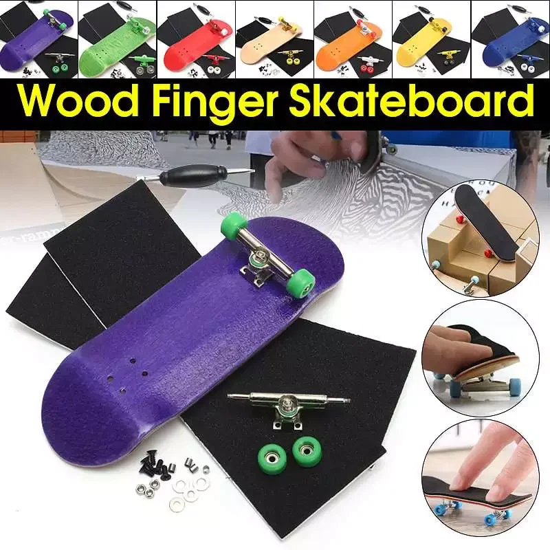 

Fingerboard Professional Finger Skate Board Wood Fingerboars With Bearings Wheel Foam Tape Set Gift for Kids Children