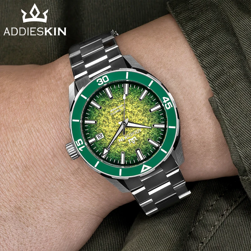 Фото Мужские часы для дайвинга AddiesKin, 40 мм, с сапфировым стеклом, керамическим безелем, водонепроницаемые до 200 м, из нержавеющей стали, с механизмом Miyota9015, механические, для делового стиля №3