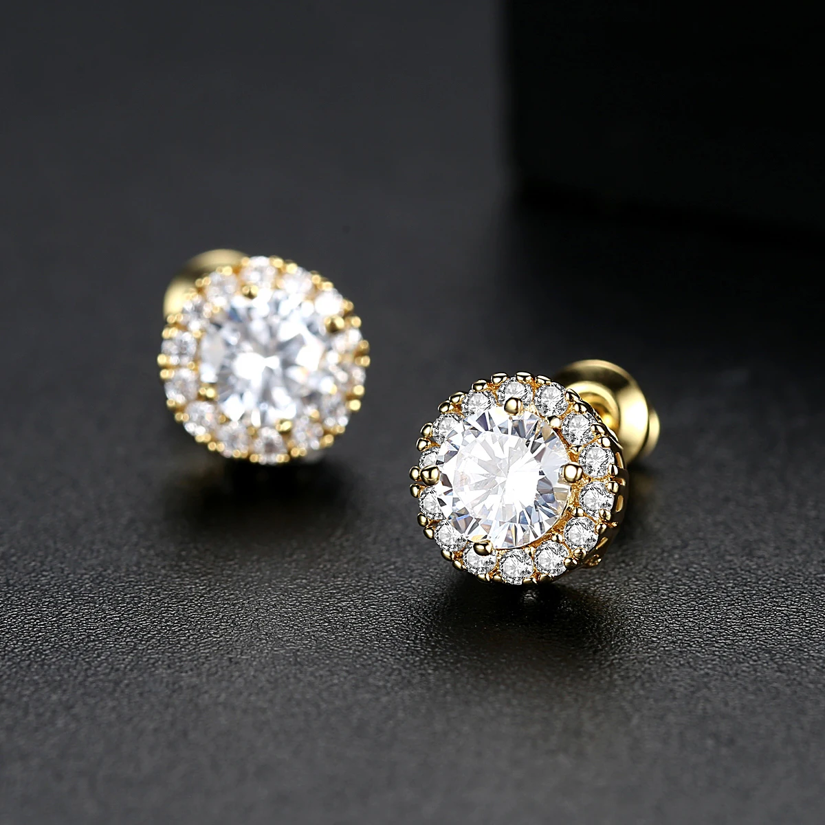 LUOTEEMI новые модные классические круглые серьги-гвоздики белого и золотого цвета