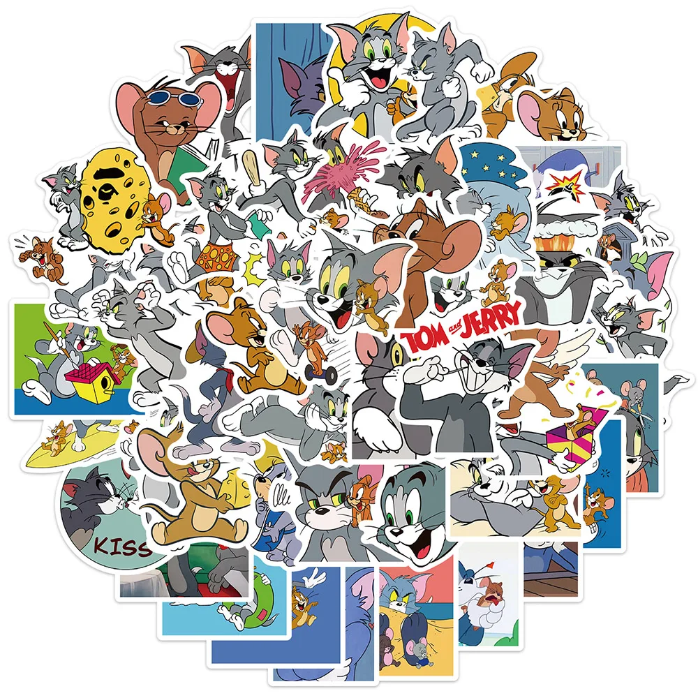 

50pcs Disney Cartoon Anime Stickers Tom and Jerry Sticker decal skateboard guitar laptop Motorcycle helmet luggage bike kid toy