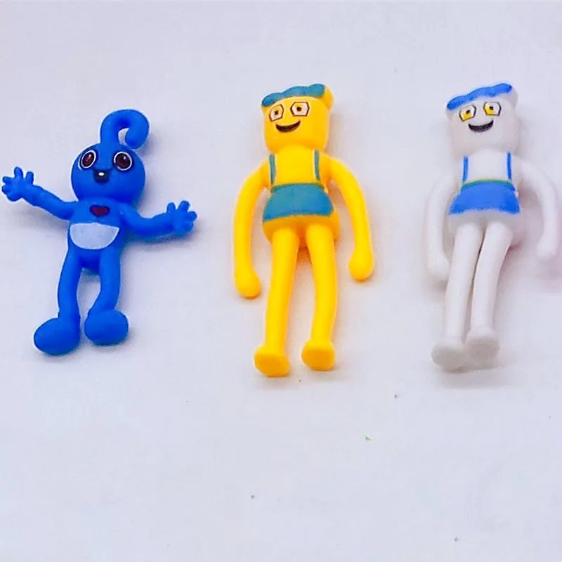

60pcs 7cm no repeat popy family TPR stretchable rubber action figure doll toy bobby playtime kids model