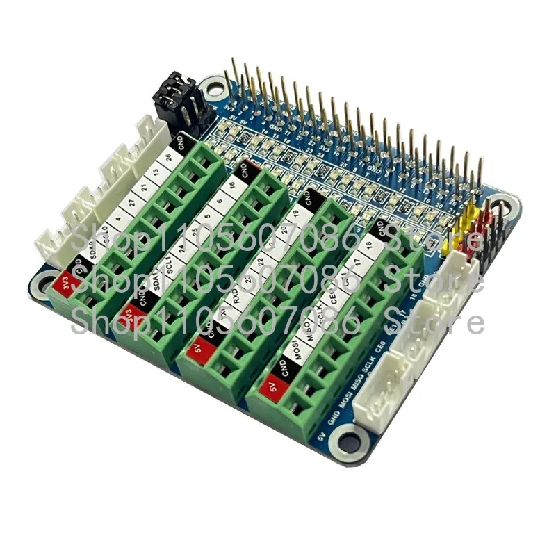 Фото Плата расширения для датчиков и светодиодов PCF8591, совместимая с Raspberry Pi, тестовая плата портов GPIO, ADC/DCA, PI-ALL-GPIO-TEST-BOARD-(B) №2