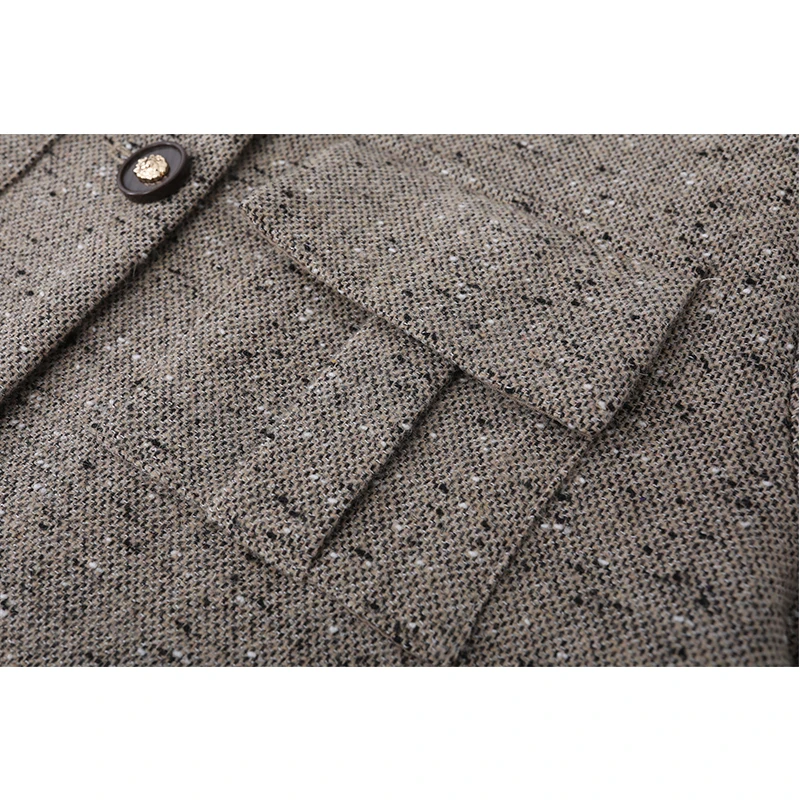 Элегантный французский светский костюм с круглым вырезом однобортный пиджак