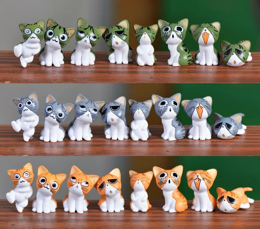 

8 шт., миниатюрные фигурки котов HOTUOCHO
