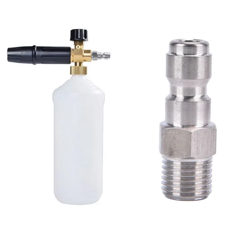 

Garden car wash Pressure Washer Snow Foam Lance Adapter Car Nozzle Hose Fitting G1/4 M14x1.5 Wholesale