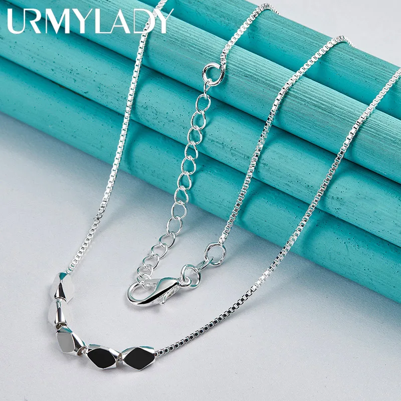 Женское колье с подвеской в виде ромба из серебра 925 пробы