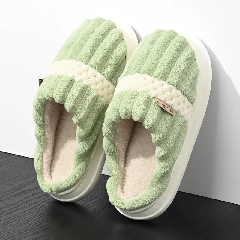 

Тапки ASIFN теплые хлопковые для мужчин и женщин, плюшевые удобные пушистые зимние тапочки на платформе для дома и пар, нескользящая хлопковая обувь