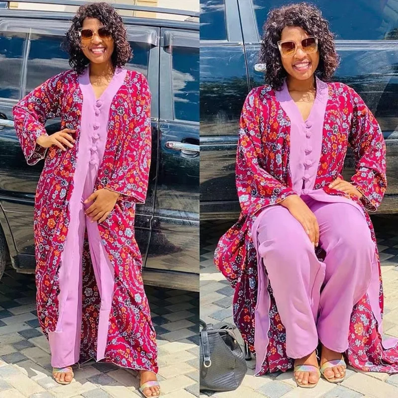 

Two Piece Set Women Clothes African Dresses Party Dashiki 2022 Autumn Long Maxi Dress Sets Pants Suits 2 Piece Outfits Big Size