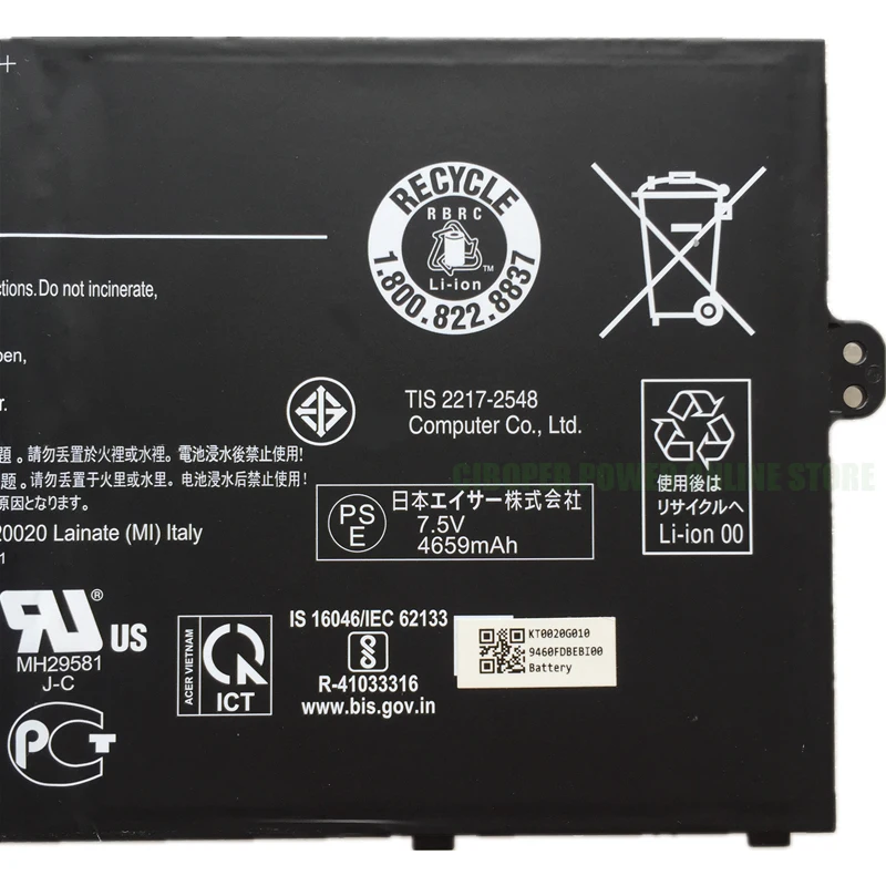 CP Аккумулятор для ноутбука AP16L5J AP16L8J 36 5/4865 мАч Chromebook Spin 311 CP311 Swift 5 S5-571 SF514-52T 52TP 53T Pro