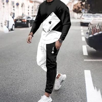 mens tracksuits 2 piece set 3d print male clothes outfits long sleeve t shirtpants suit fashion casual streetwear sportswear
