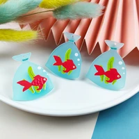 10pcspack coral fish bag acrylic charms for diy earring dangle for jewelry design making ocean style pendant