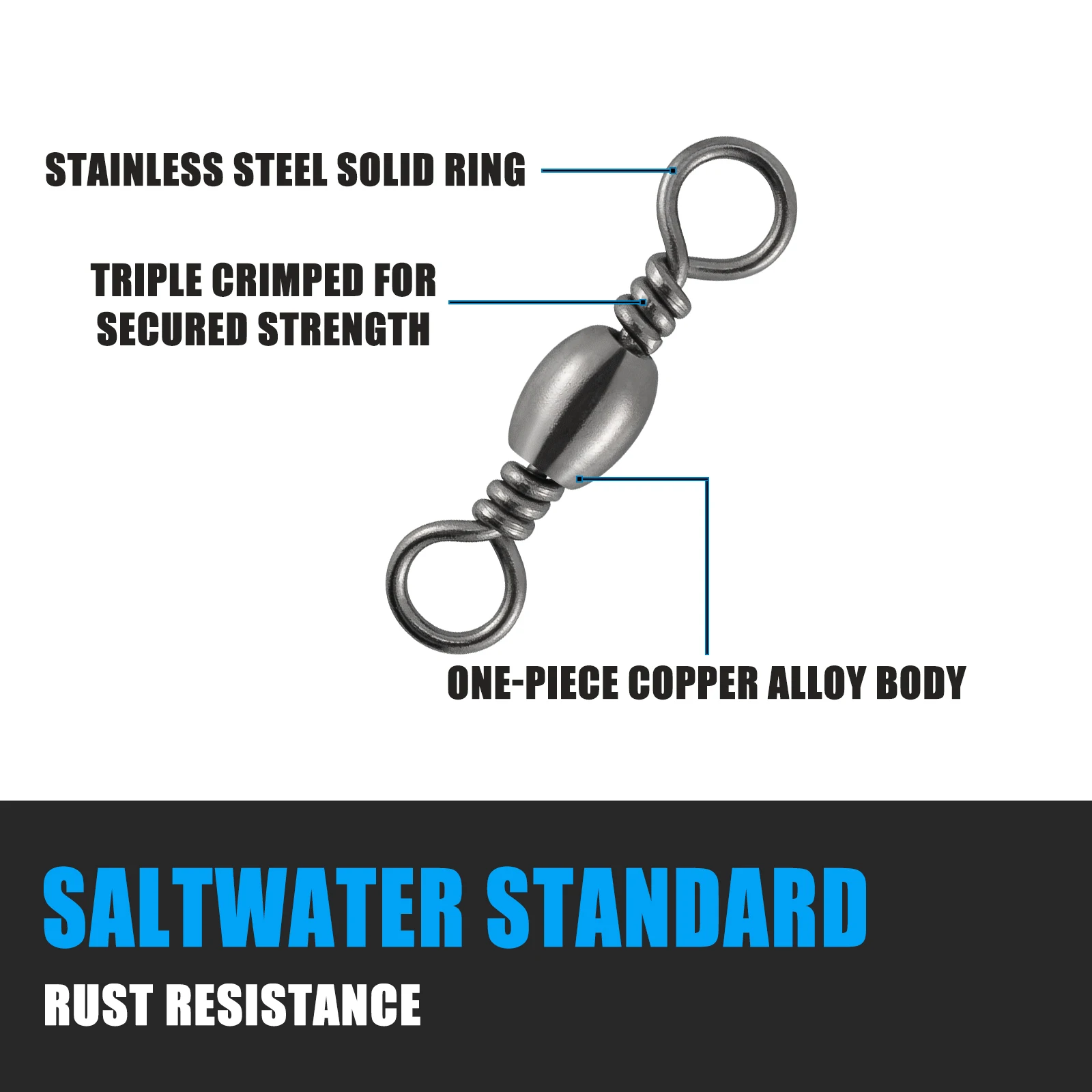 50/100 шт. высокопрочные рыболовные Вертлюги #1-#6/0 вертлюг из нержавеющей стали