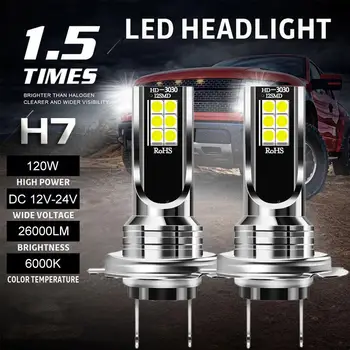2pcs H7 LED Headlight Bulb Beam Kit 12V 100W High Power LED Car Light Headlamp 6000K Auto Headlight Bulbs H11 Car Fog Light H3 3