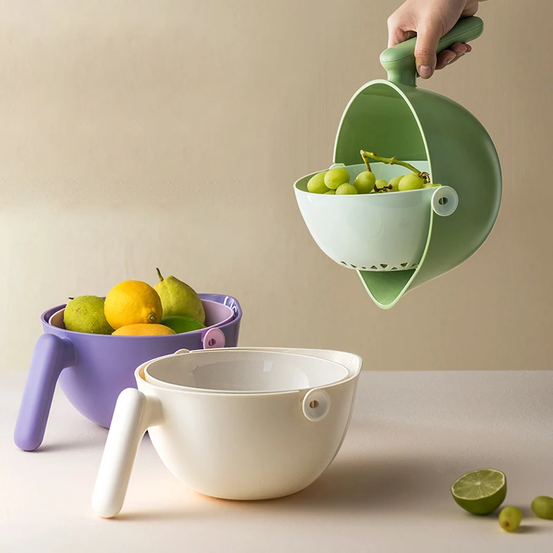 Сливная корзина для птиц с ручкой поворотная со съемной чистки фруктов и овощей