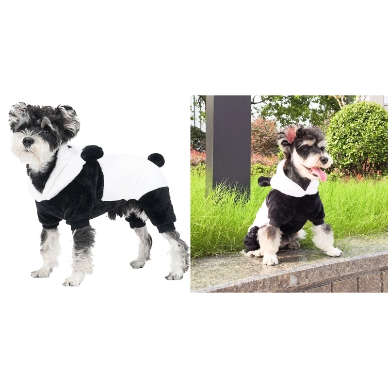 

Hooded Dog Spring Coat Panda Pullover for Cold Weather Four-Legged Clothing Drop Shipping