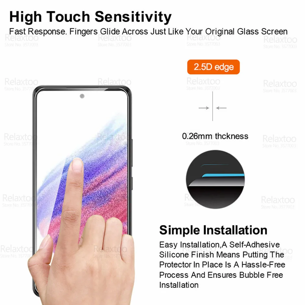 4pcs protective glass for samsung galaxy a53 5g screen protector samung a 53 53a 2022 a536b 6 5 tempered glas safety phone film free global shipping