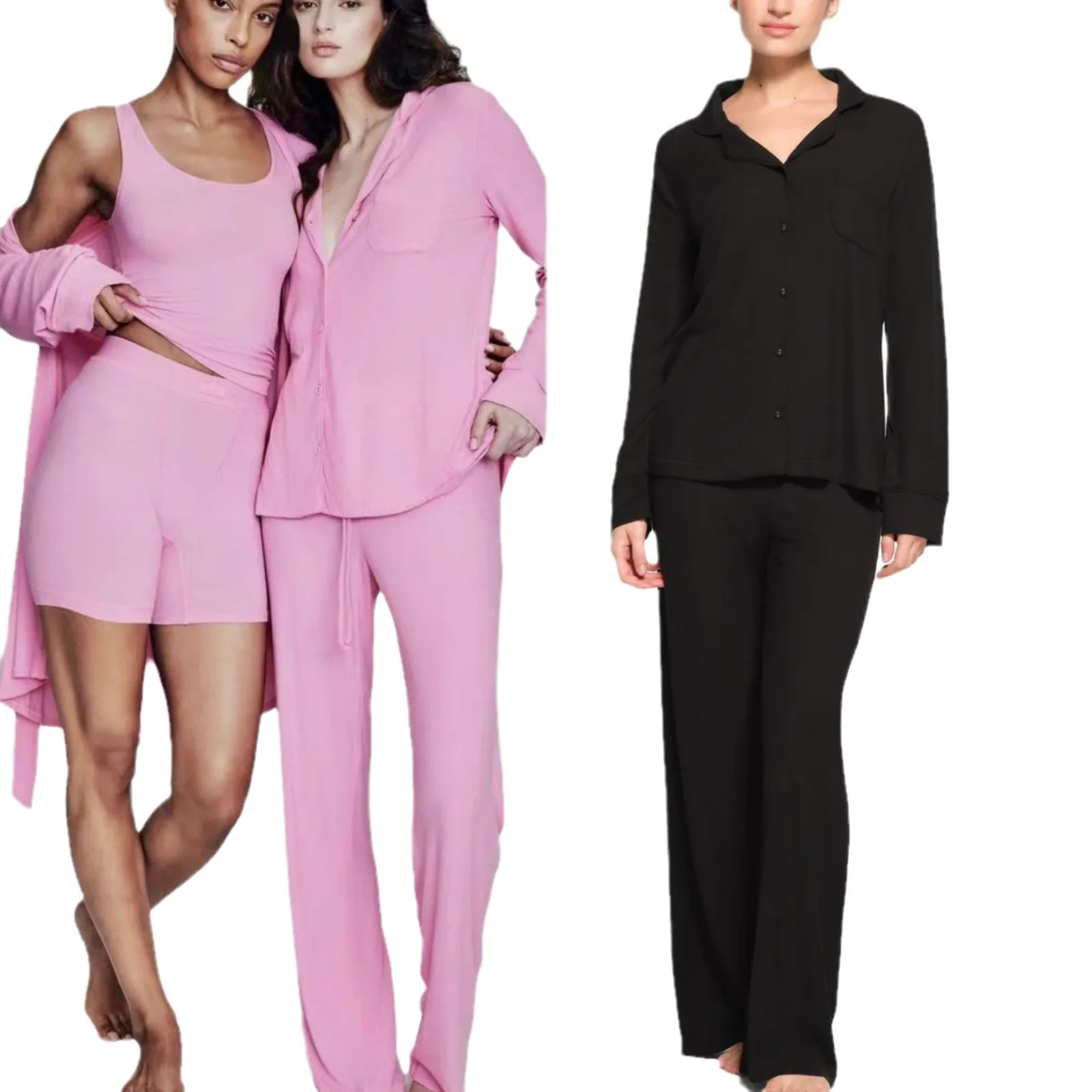 Осенне-зимняя повседневная женская рубашка с длинным рукавом и пуговицами брюки