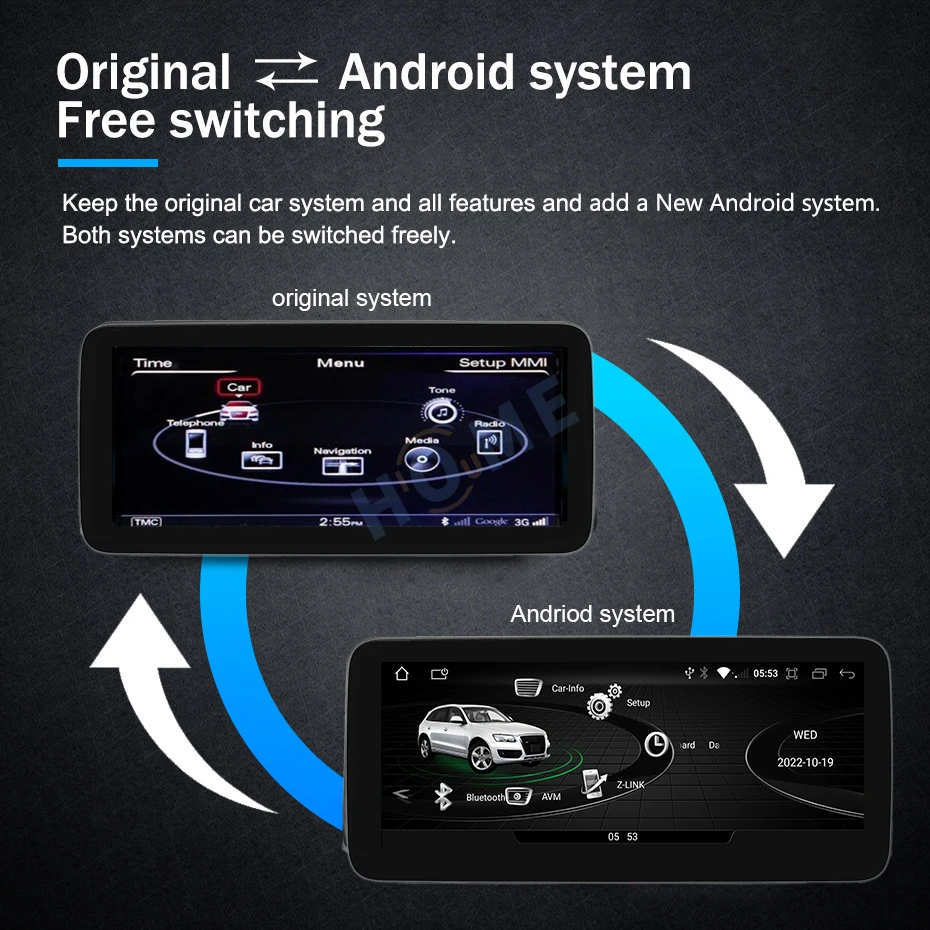 Автомагнитола с GPS-навигацией экран 8 дюйма Android 13 + 128 ГГц для Audi A6 C6 4F 2005-2012