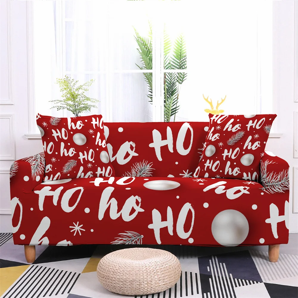

Рождественский чехол на диван, чехол на диван с Санта-Клаусом, рождественские эластичные чехлы на диван для гостиной, чехол на диван, Рождес...