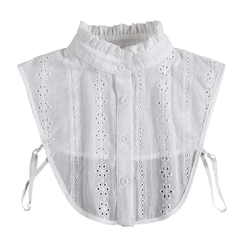 

652F Женская кружевная блузка с ложным воротником, винтажная Съемная рубашка с воротником-стойкой