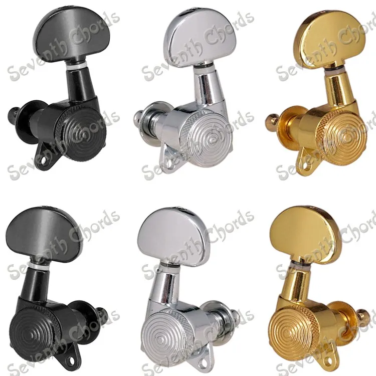 

A Set 6 Pcs Semicircle button Locked String Tuners Tuning Peg key Machine Heads For Acoustic Electric Guitar Lock Schaller Style