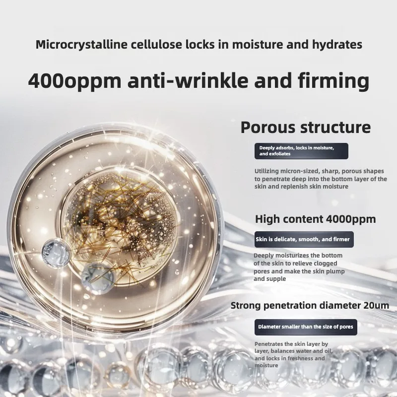 Фото Водяной свет, микрокристаллический наполнитель с микропузырем, выцветание, тонкие линии, увлажнение лица, яркость, антивозрастной, укрепляющий уход за кожей №2