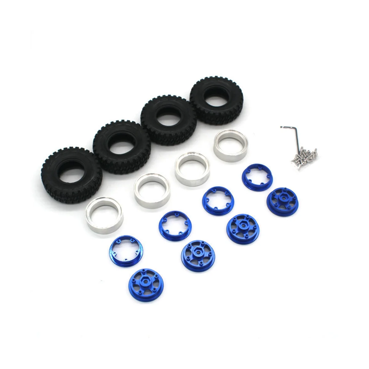 

4 шт., металлические резиновые шины для радиоуправляемых автомобилей, 55 мм, 1,0