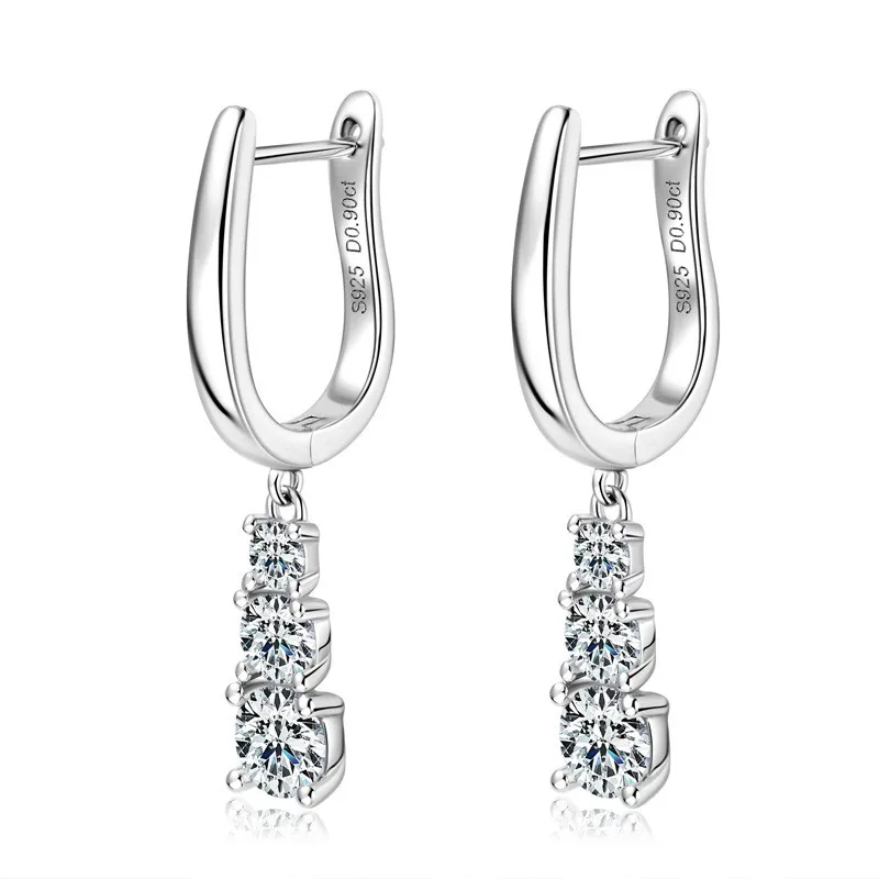 

EMO-243 Lefei Fashion Trendy Classic Diamond-set Moissanite Dangle Earrings For Women s925 Sterling Silver Party Jewelry Gifts
