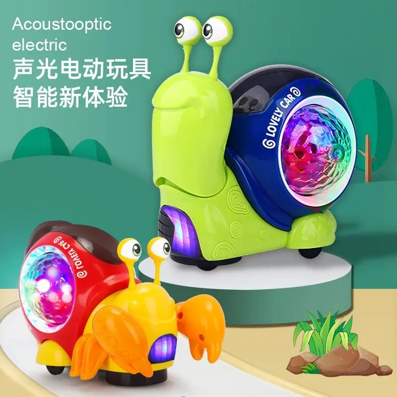 

Snail Crawling Crab Baby Toys with Music LED Light Up Interactive Musical Toys for Baby Dancing Crawling Toys Moving Toddler Toy