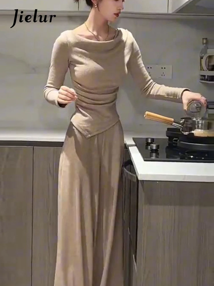 Jielur Весеннее Новое однотонное приталенное женское платье милое элегантное
