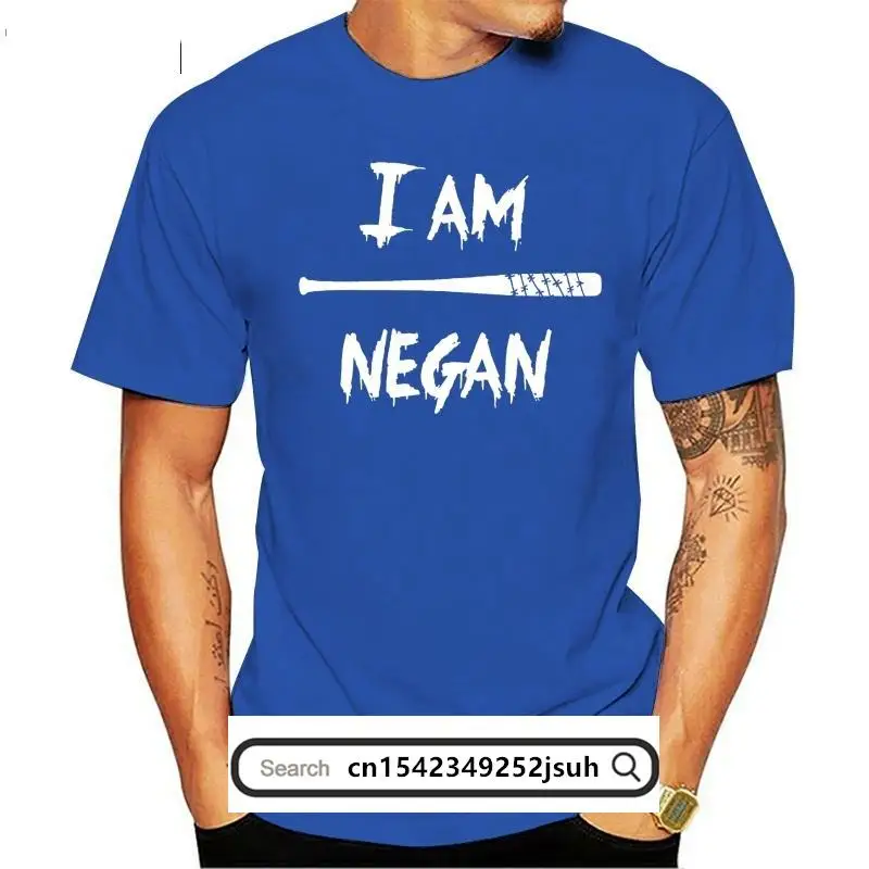 

Футболка I am NEGAN из 100% хлопка, футболка унисекс, Ходячие мертвецы, негатань, новая Удобная футболка, Повседневная футболка с коротким рукавом