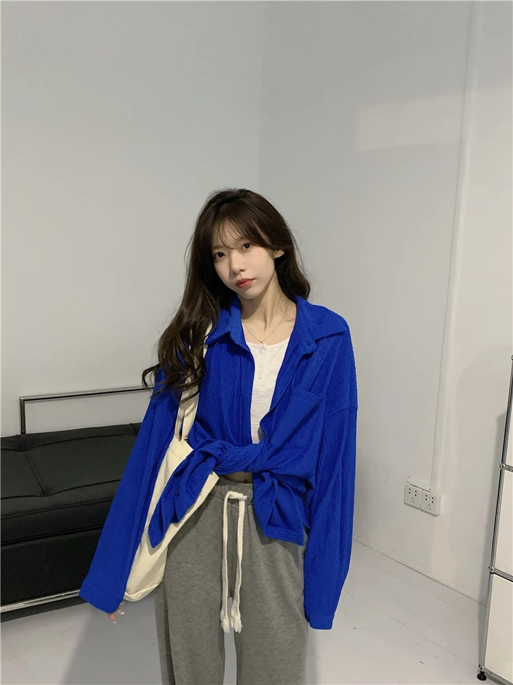 Уличная одежда повседневные рубашки с длинным рукавом Женская весенне-осенняя