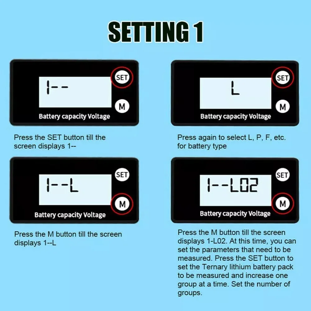Индикатор емкости аккумулятора 8-100 В постоянного тока ЖК-дисплей