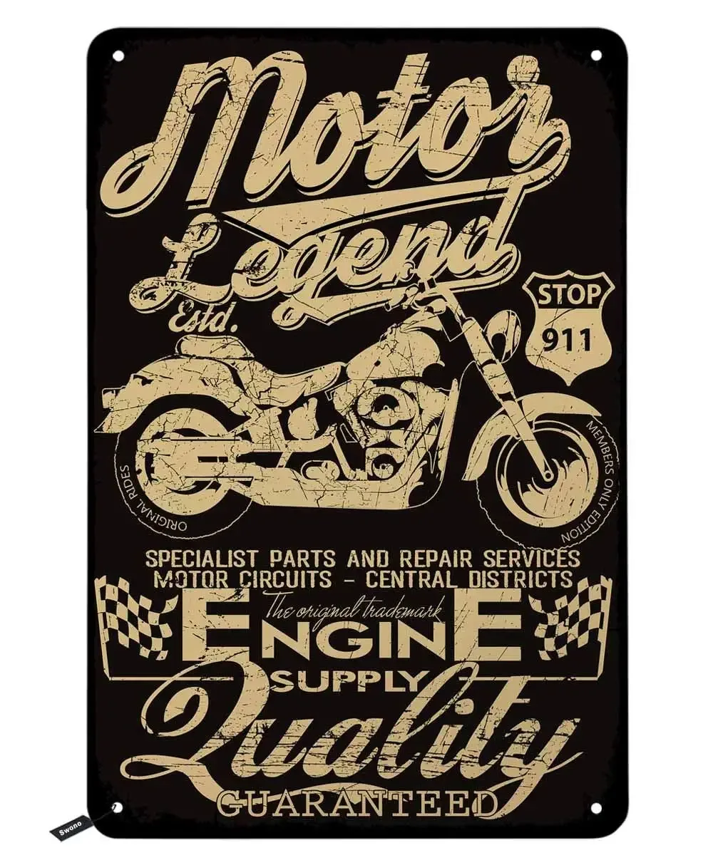 

Motor Legend Tin Signs,Specialist Parts and Repair Services Motor Circuits Engine Supply Vintage Metal Tin Sign for Men Women,