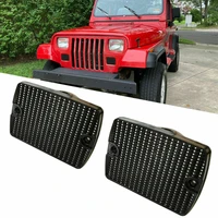 2pcs smoked lens front turn signal light housings for jeep wrangler yj 1987 1995 56001378 ch2520111
