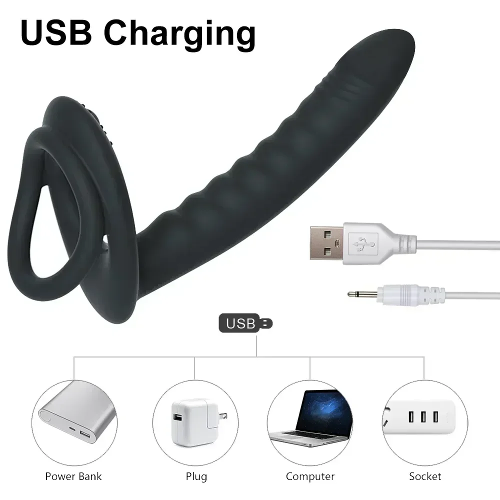 Вибратор с двойным проникновением секс-игрушки для пар страпон фаллоимитатор