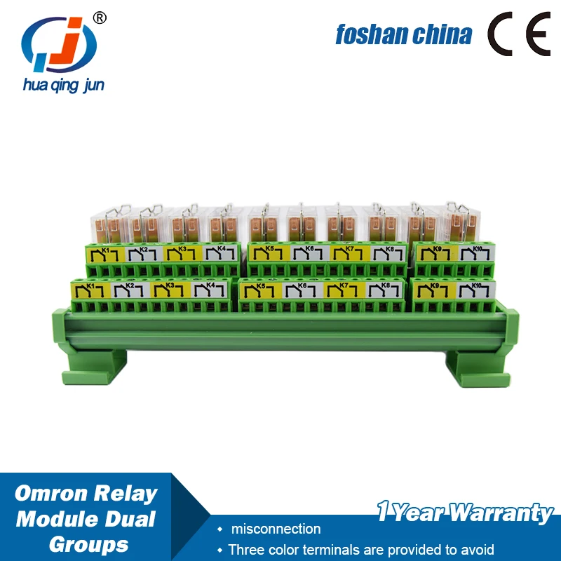 10-канальный релейный модуль Huaqingjun DPDT 24VDC 5A электромагнитные реле для парковочной