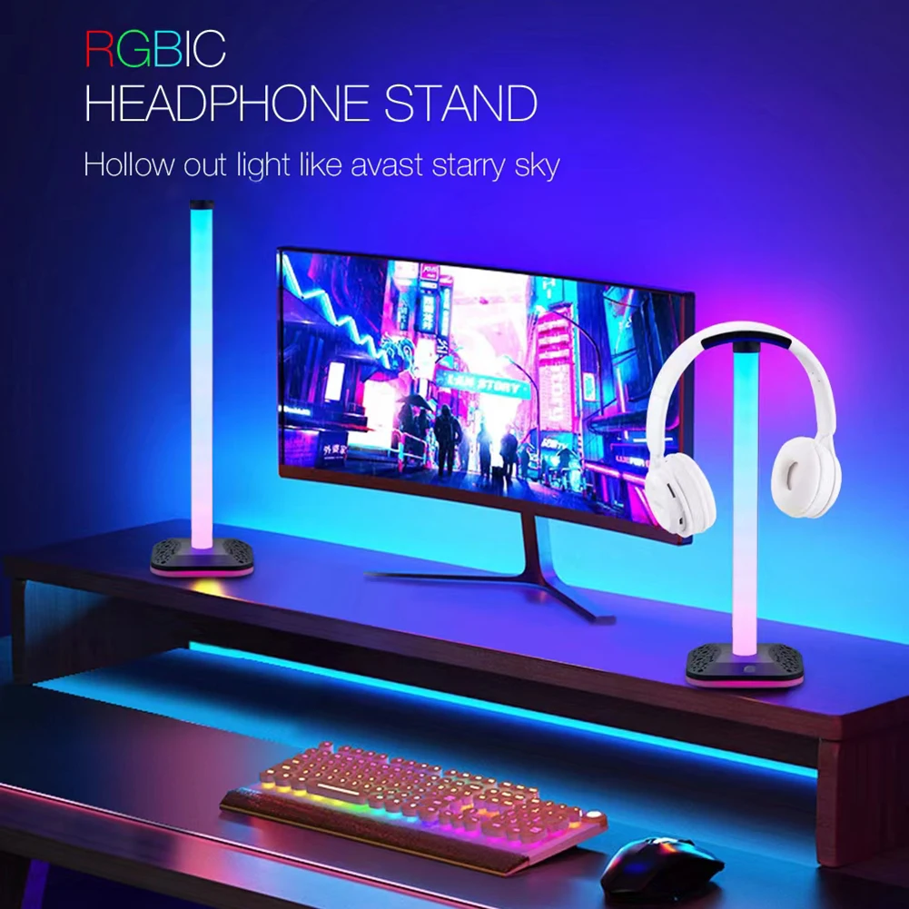 Подставка для Игровых Наушников RGB 10 режимов светильник с сенсорным управлением