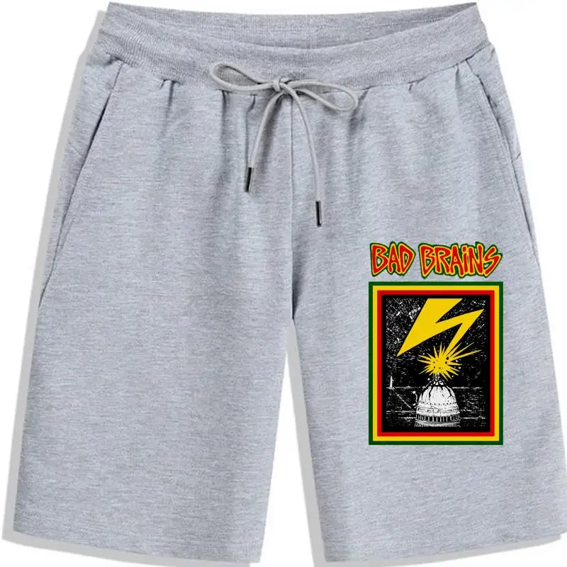 

Мужские шорты с логотипом альбома Bad Brain, желтые мужские металлические шорты хардкор в стиле панк-рок, новые модные классические мужские шорты