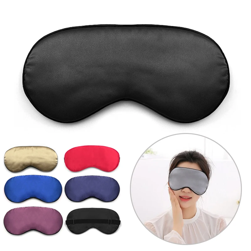 Silk Sleep Eye Mask Padded Shade Eye Cover Patch Sleeping Mask Eyemask Blindfolds Travel Relax Rest Snore Women Men